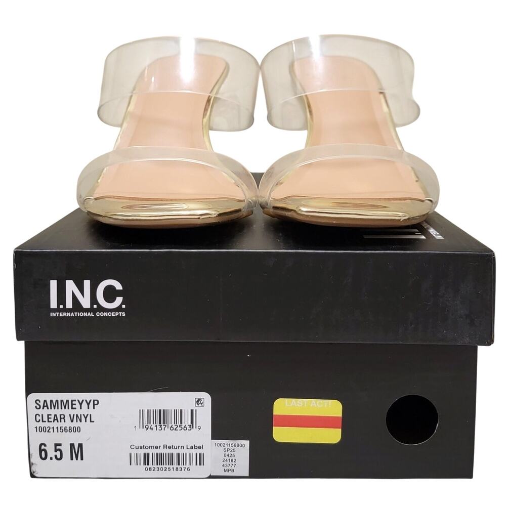 INC INTL Concepts Women Sammeyy Sculpted Heel Slide Sandals Size US 6.5M Gold - Picture 5 of 5